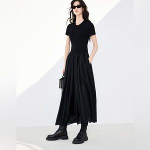 NEW MO&CO Cut Logo Maxi Dress